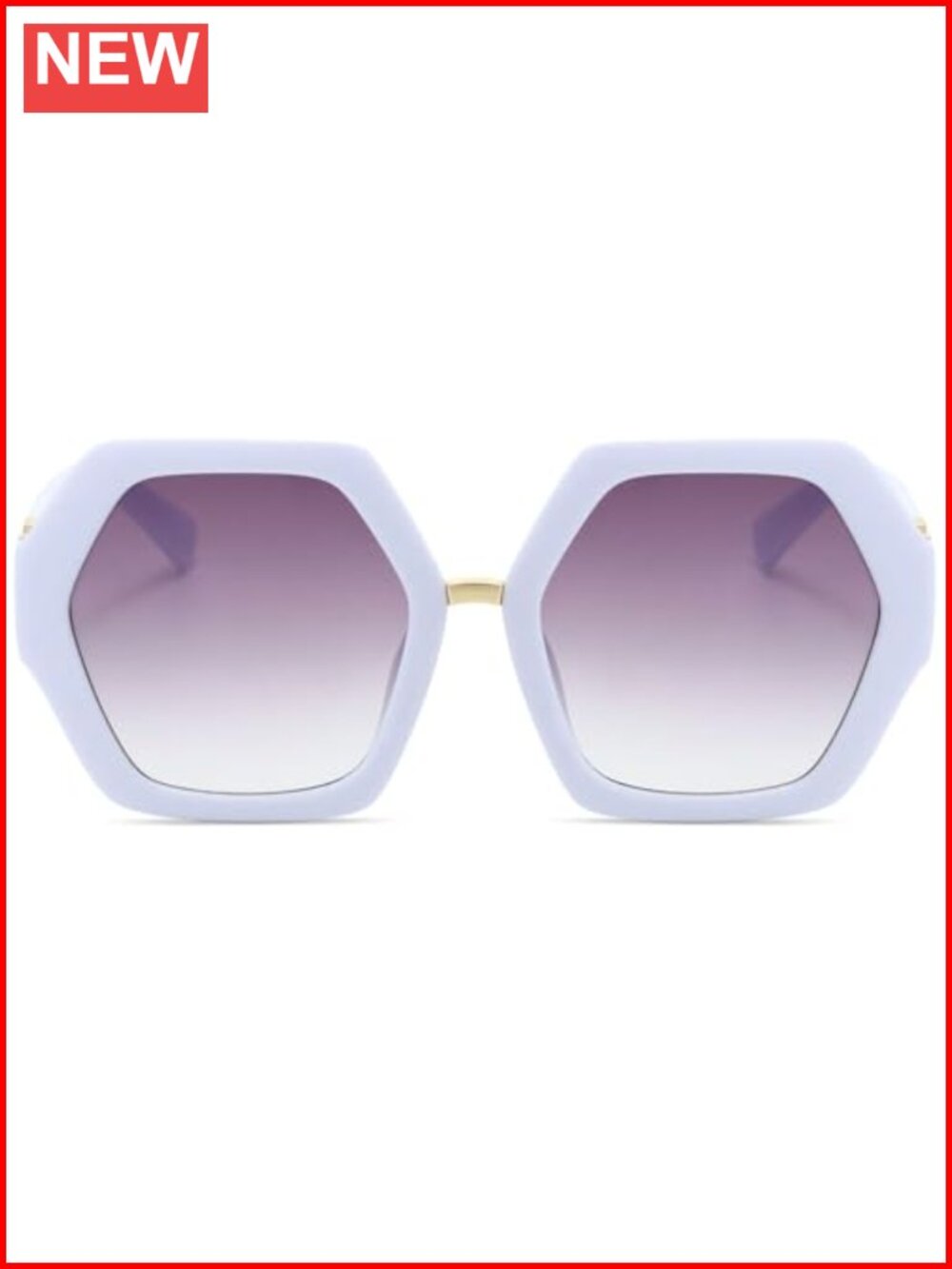 Oversized Vintage Hexagonal Sunglasses Women UV400 Polycarbonate Retro Square